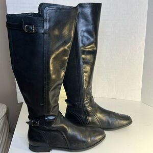 UGG Women's Danae 1008683 black Leather Adjustable Knee High Riding Boot sz 10